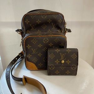 Louis Vuitton monogram crossbody bag and wallet